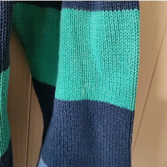 Vtg Liz Wear Striped Oversized Rainbow Fisherman Sweater Cozy Preppy Classic - Picture 7 of 8